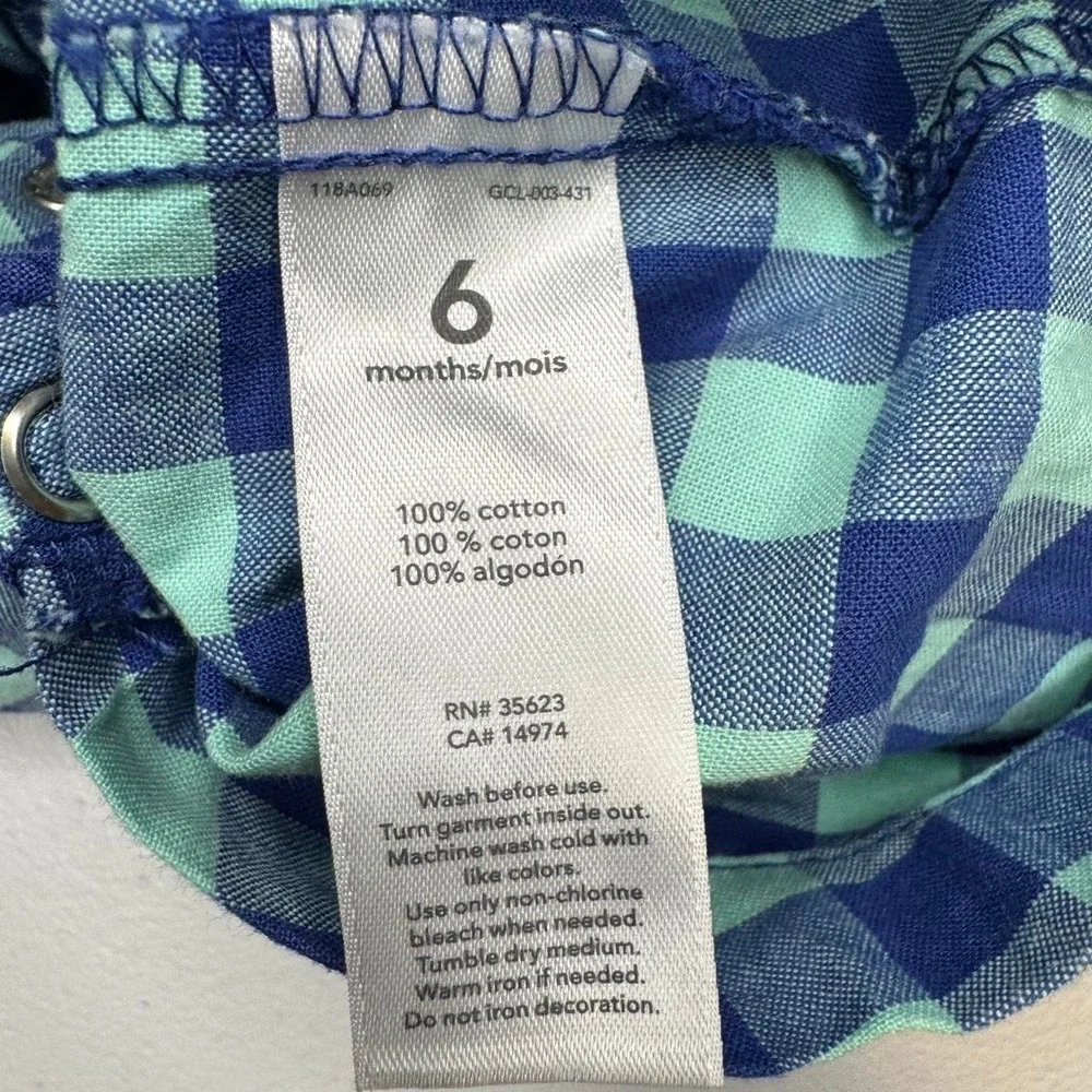 Carter's Plaid Button‑Up Romper - 3-6 Months